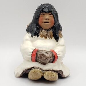 C. Alan Johnson Alaska Inuit Girl Child "Naya" Ceramic Figurine ©1976 Q57
